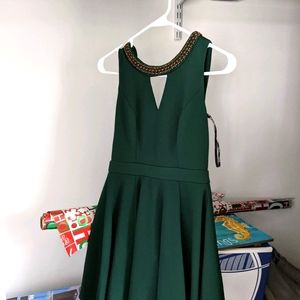 Green and gold dress